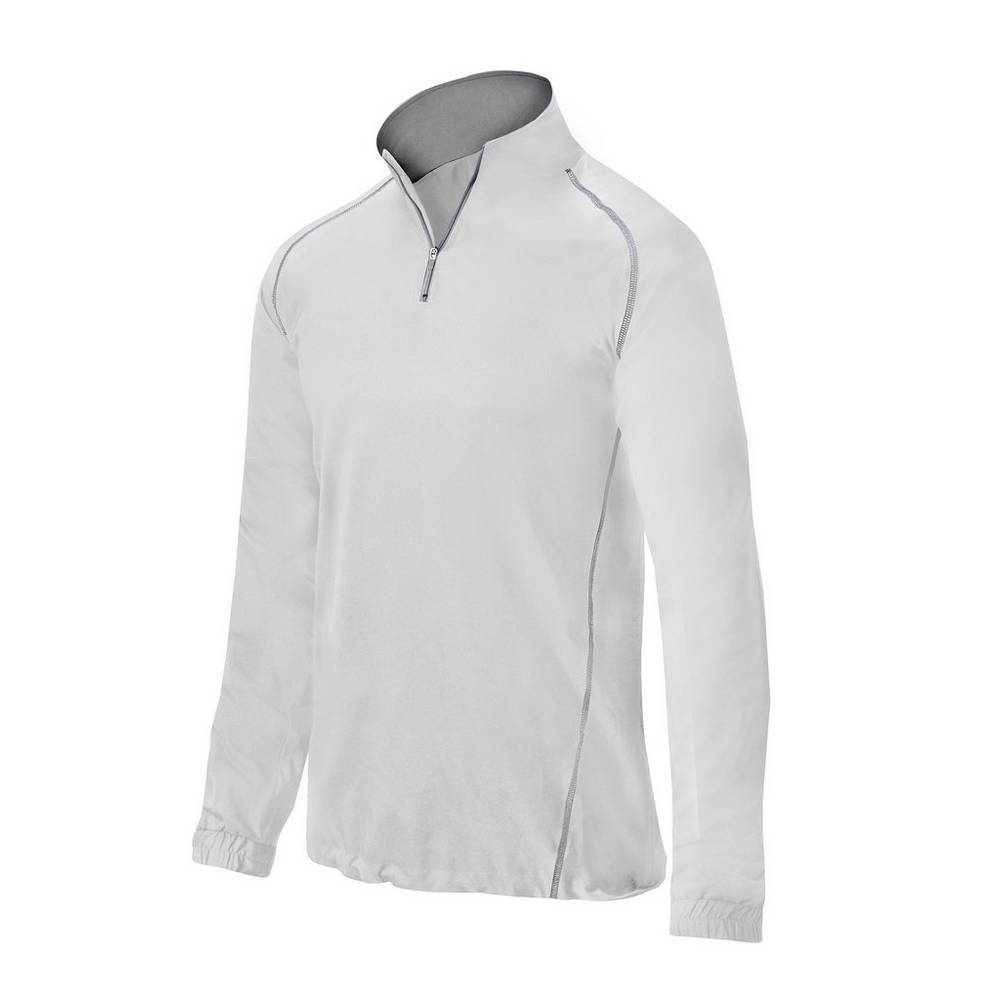 Mizuno Comp 1/4 Cipzáros Batting Férfi Jacke Fehér MVN815324